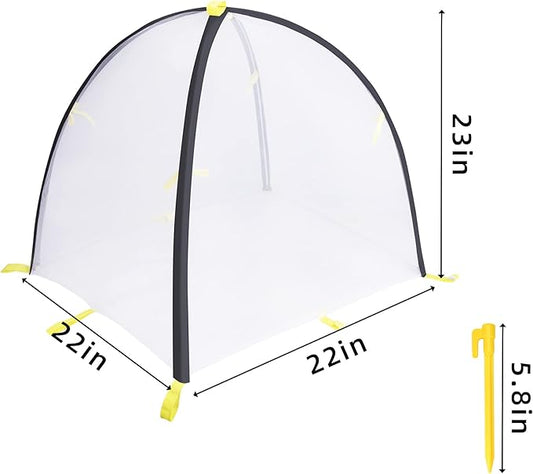 PURPLE STAR 1N 22 x 22 x 23 Inch Insect Barrier Plant Tent Cover-Bug Guard Cover with Stakes-Insect Bird Barrier Netting Mesh for Protect Vegetable Plants Fruits Flowers from Birds Animal Eating(S)