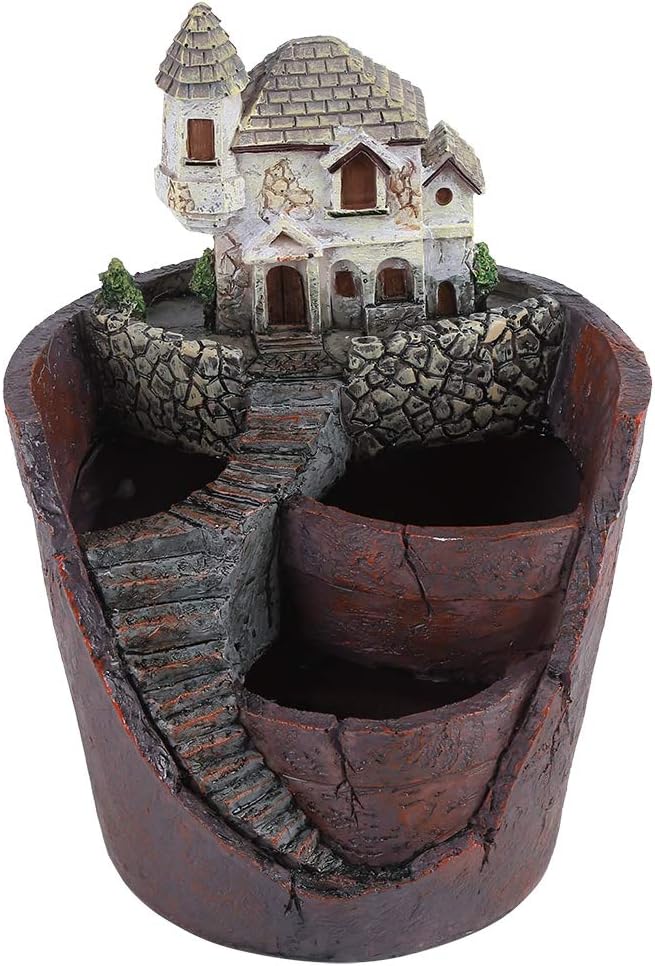 Succulent Plant Pot Container Herb Flower Basket Planter Home Garden Decor, Sky Garden Planter Herb Flower Cactus Succulent Plant Resin Pot Box Container(Cottages)