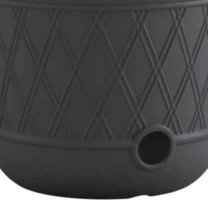 Suncast 8 Pack 14" x 12" Round Resin Decorative Weatherproof Outdoor Hideaway Standard Garden Hose Storage Pot with Drainage Holes, Gray