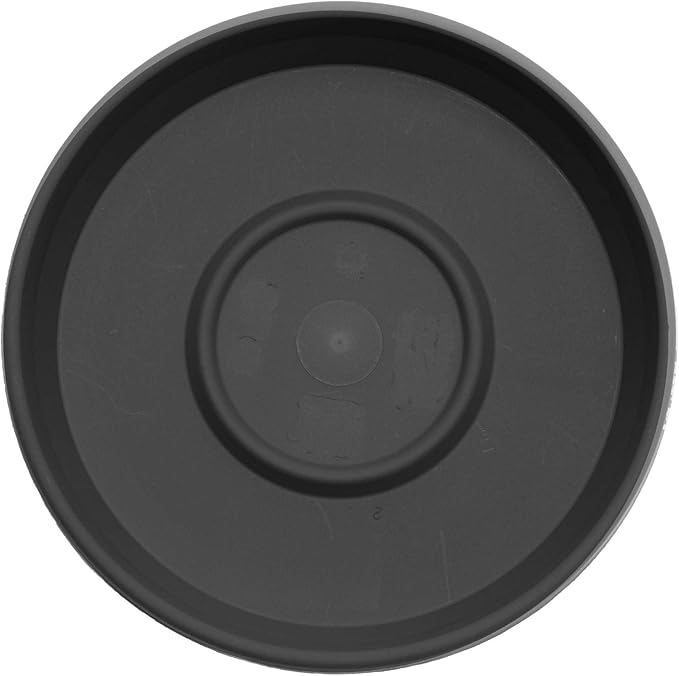 Bloem Terra Resin Saucer Tray: 9.25" Bottom Width - Black - Matte, Durable, Ribbed Bottom, Indoor and Outdoor, Fits 12" Terra Pots