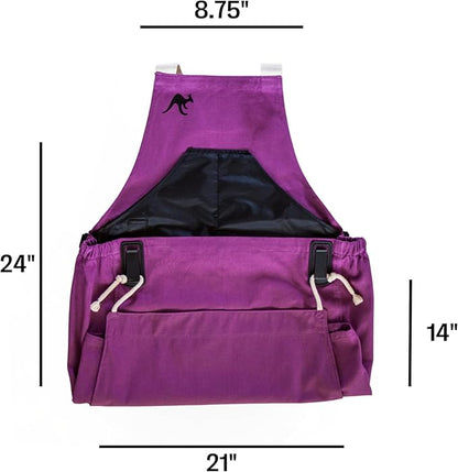 Roo Gardening Apron with Pockets & Harvesting, Picking Pouch - Adjustable, Water-resistant, Washable Canvas Cotton