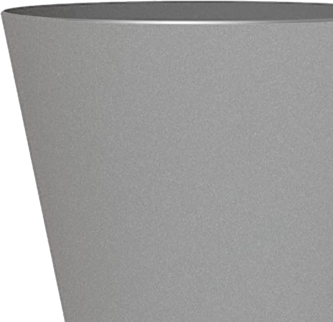 Bloem Tall Finley Tapered Round Planter: 14" - Cement - Matte Textured Finish, 100% Recycled Plastic Pot, for Indoor and Outdoor Use, Gardening, 4 Gallon Capacity