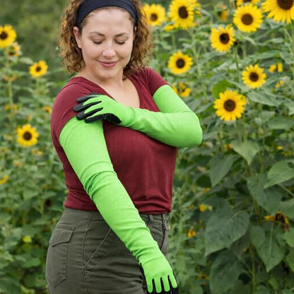 Long Sleeve Gardening Gloves, Protection Flexible Sleeves, No-Slip Grip Strong Durable Garden Gloves, Extended Cuff Women Men Outdoor/Indoor, 1 Pair