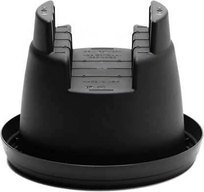 Bloem 12" Black Resin Deck Rail Round Planter, 9" H, 12" L, 12" W, Fits Rail Sizes Between 3.25" - 3.75" Wide