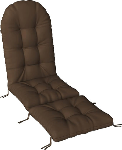 Adirondack Chair Cushion with Ottoman, Folding Adjustable Adirondack Seat Cushions, Waterproof Adirondack Patio Chair Pads for Garden, Deck, or Poolside, Large-Brown-1