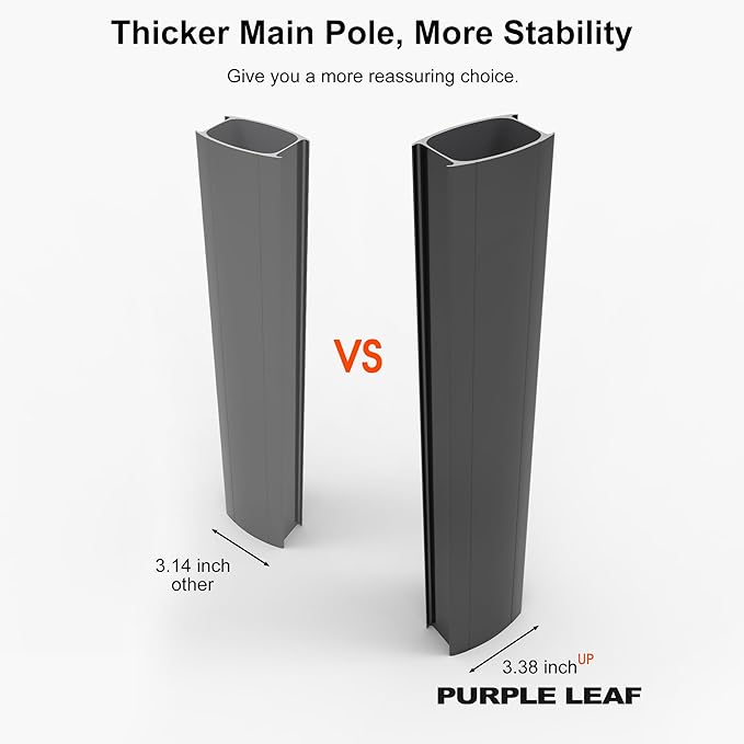 PURPLE LEAF Cantilever Patio Umbrella Outdoor Aluminum Offset Square Umbrella Windproof Heavy Duty Hanging Outside Umbrella for Deck Pool Garden