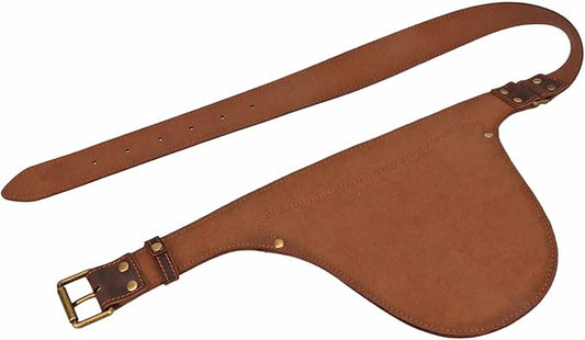 TOURBON Leather Tool Belt Gardener Florist Farmer Tools Holster Waist Pouch Electrician Carpenter Plumbing Organizer Bag with 3 Pockets