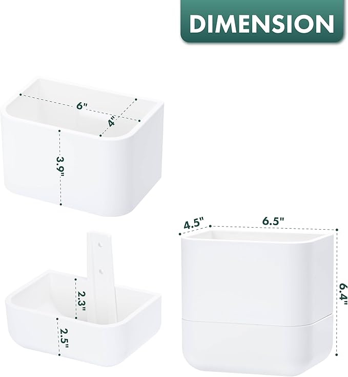 Phoenix Vine 6.5 Inch Wall Mounted Self-Watering Planter Pot for Indoor Houseplants and Herbs | Hanging Planter for Window Sills, Bathroom Walls, Home & Office Décor, White, Set of 3, 01-C-D-3