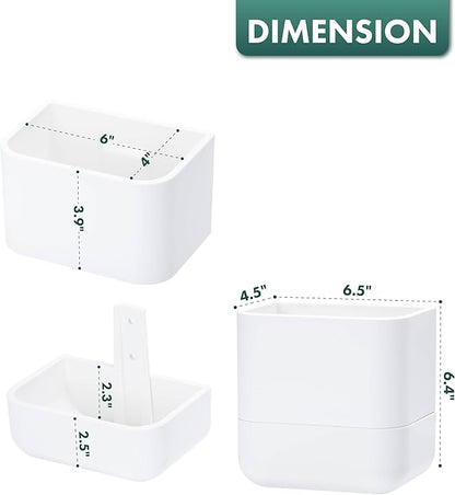 Phoenix Vine 6.5 Inch Wall Mounted Self-Watering Planter Pot for Indoor Houseplants and Herbs | Hanging Planter for Window Sills, Bathroom Walls, Home & Office Décor, White, Set of 3, 01-C-D-3