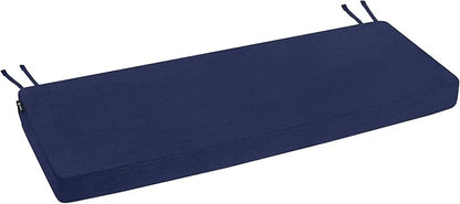 Favoyard Outdoor Bench Cushion 48 x 16 Inch Rainproof Patio Furniture Cushions 3-Year Color Fastness Garden Settee Porch Pads with Ties, Blue