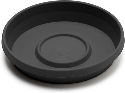 Bloem Terra Resin Saucer Tray: 6.5" Bottom Width - Black - Matte, Durable, Ribbed Bottom, Indoor and Outdoor, Fits 8" Terra Pots