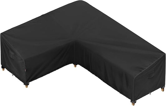 iBirdie Outdoor Patio Furniture Cover fit 100" x 130", 99" x 128", 98" x 126" L-Shaped Sectional Sofa, Waterproof Weatherproof Heavy Duty 600D Garden Cover for Outside L Shape Couch
