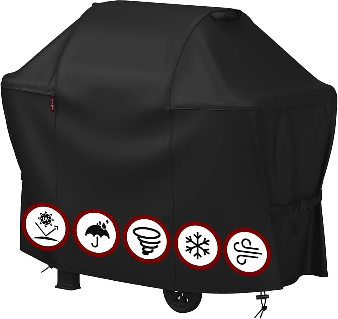 SHINESTAR 58 Inch Upgraded Grill Cover for Weber Genesis II 300 Series, Heavy Duty Oxford Fabric BBQ Cover Waterproof UV Protection, Windproof with Adjustable Magic Tape Straps