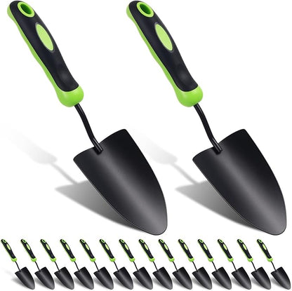 16 Pcs Garden Shovel Aluminum Alloy Heavy Duty Trowel Small Digging Shovels Metal Hand Trowel Spade with Soft Handle for Garden Lawn Yard Planting Tool (Shovel with Ruler,Green)