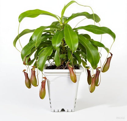 HG9X9SW 9"x9" Square Grayish-White Light-Blocking Plastic Planter with Hanging Holes, Hydroponic Side Holes, Indoor/Outdoor, 10" Tall, Pack of 24