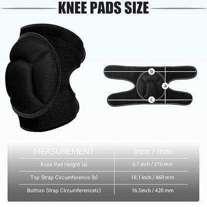 Knee Pads, Thick Sponge Anti-slip, Collision Avoidance Knee Pads, for Running, Mountaineering, House Working,Gardening Maintain (Black, Medium)