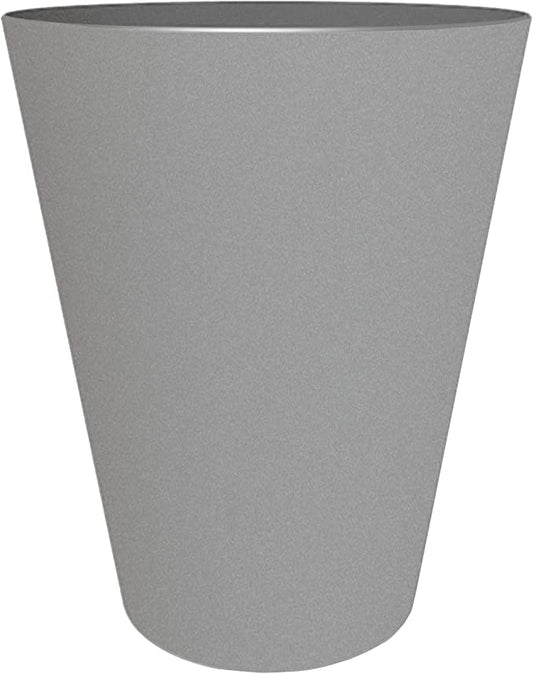 Bloem Tall Finley Tapered Round Planter: 14" - Cement - Matte Textured Finish, 100% Recycled Plastic Pot, for Indoor and Outdoor Use, Gardening, 4 Gallon Capacity