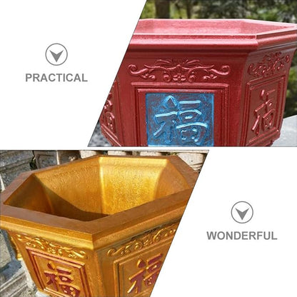PRETYZOOM Plastic Planter Mold, Hexagonal Flower Pot Mold for DIY Concrete Cement Epoxy Resin Planter Making (28x28x20cm)
