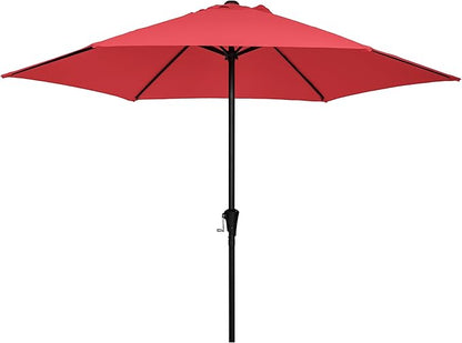 Sunnyglade 9FT Outdoor Patio Umbrella, Market & Table Umbrella with 6 Sturdy Ribs and Crank System, Fade-resistant & Waterproof for Garden Backyard Poolside Deck