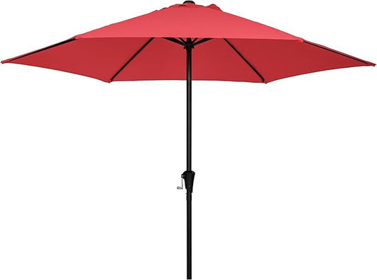 Sunnyglade 9FT Outdoor Patio Umbrella, Market & Table Umbrella with 6 Sturdy Ribs and Crank System, Fade-resistant & Waterproof for Garden Backyard Poolside Deck