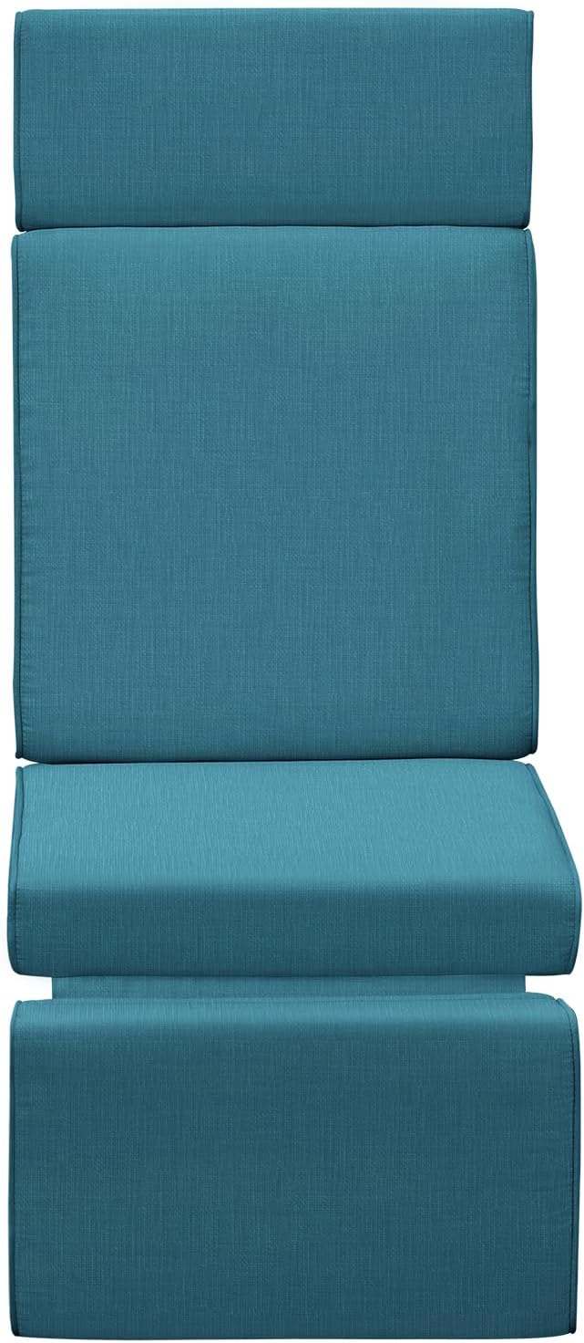 ATR ART TO REAL Outdoor Recliner Replacement Cushion, High Back Chair Cushions Patio Wicker Reclinning Chairs Seat Pad, Removable Cover, Waterproof, UV Resistant (Style A, Peacock Blue)