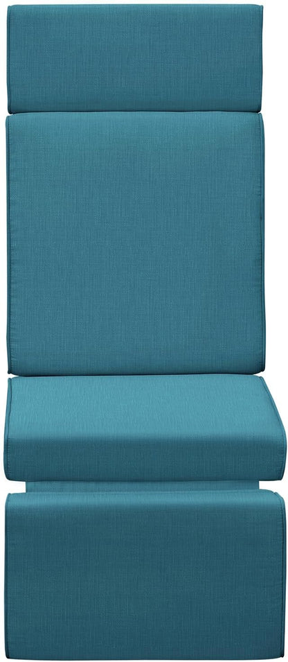 ATR ART TO REAL Outdoor Recliner Replacement Cushion, High Back Chair Cushions Patio Wicker Reclinning Chairs Seat Pad, Removable Cover, Waterproof, UV Resistant (Style A, Peacock Blue)