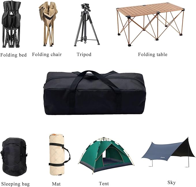 Heavy Duty Water-Resistant Duffle Organizer Bag - Extra Large Foldable Storage for BBQ Tools, Camping Gear, Factory Tool Kits & Yoga Mat | Military-Grade with Straps (10L-17.7''(L)x6.69''(W)x5.5''(H))