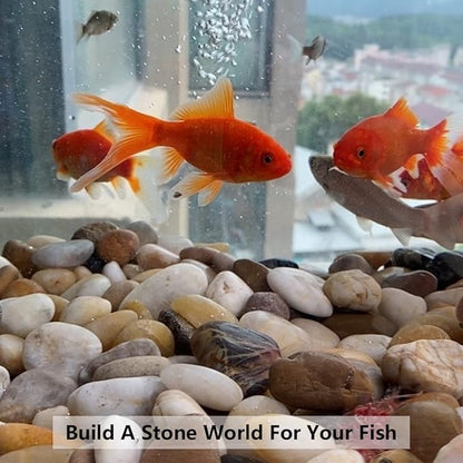 YISZM River Rocks for Landscaping, Natural Polished Pebbles for Indoor Plants, Small Decorative Black Stones for Vase Fish Tank Aquariums Landscaping Garden, 20lbs