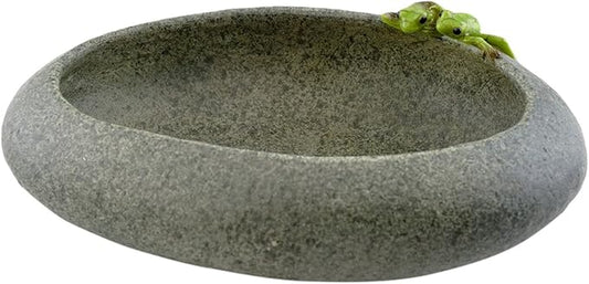 Top Collection Garden Frogs On Long Functional Stone Flower Pot Planter Figurine