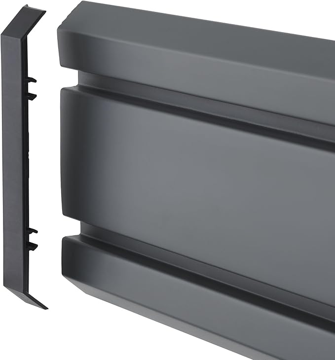 TRINITY 7-Piece Wall Mounted Storage Track System, Garage & Tool Organization Set with 2 PVC 28" Panels and 5 Hooks, Up To 150 Lbs Per Panel, Gray