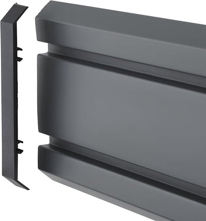 TRINITY 7-Piece Wall Mounted Storage Track System, Garage & Tool Organization Set with 2 PVC 28" Panels and 5 Hooks, Up To 150 Lbs Per Panel, Gray
