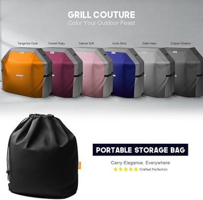 LIBZAKI Grill Cover 420D Waterproof, Weather Resistant, Rip-Proof, Anti-UV, Fade Resistant,Gas Grill Cover for Weber,Char Broil,Nexgrill Grills, etc.60 inches-Black