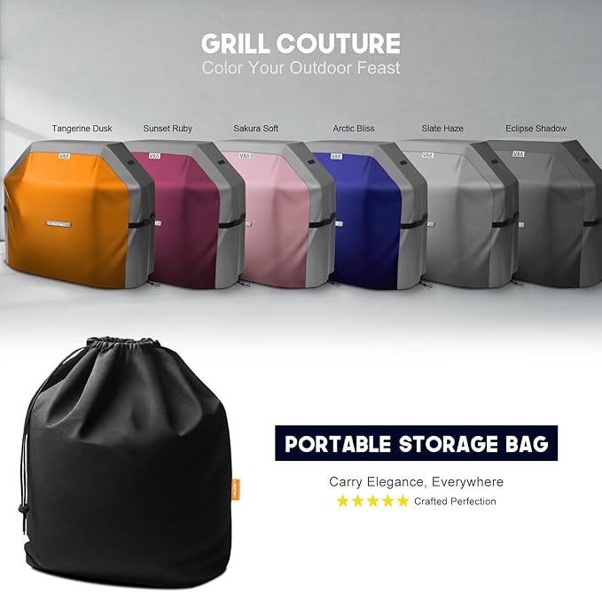 LIBZAKI Grill Cover 420D Waterproof, Weather Resistant, Rip-Proof, Anti-UV, Fade Resistant,Gas Grill Cover for Weber,Char Broil,Nexgrill Grills, etc.64 inches-Black