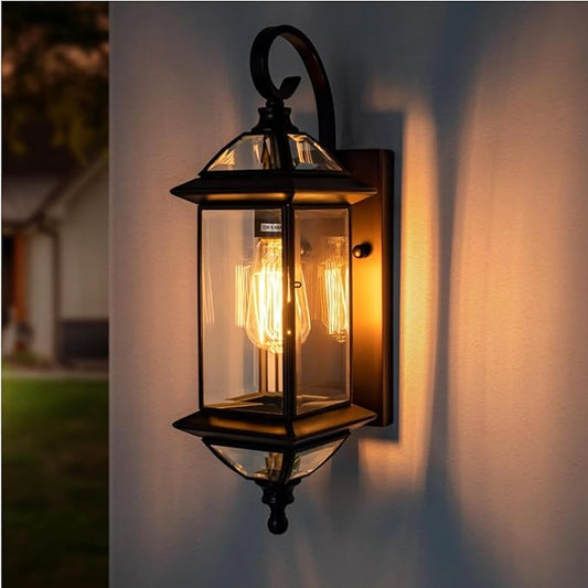 Outdoor Light Fixture 18.5" H Porch Light Oil Rubbed Bronze Outdoor Wall Lights with Clear Glass Waterproof Outside Lights for House Patio Garage Frontdoor 1 Pack Bulb Not Included