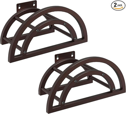 2 Pack Garden Hose Holder, Outdoor Hose Holder Wall Mounted Holds 125-ft Hose, Heavy Duty Metal Hose Hanger, Sturdy Detachable Hose Reel Storage Organizer, Hose Rack for Outside Garden Lawn, Bronze