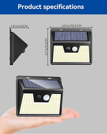 Peasur Solar Lights Outdoor Waterproof 16 Pack, Warm White 140LED Motion Sensor Lights Dusk to Dawn, 3 Modes Solar Fence Security Lighting for Wall Garden Yard Stair Outside