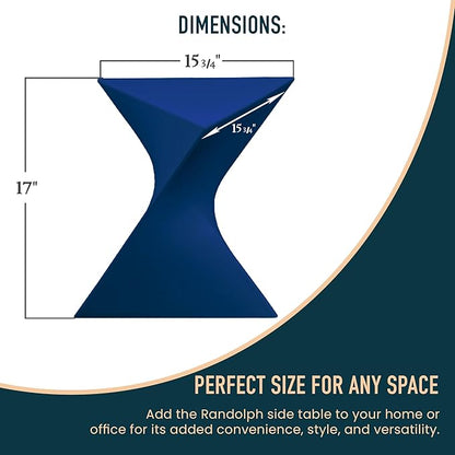 LeisureMod 15.75" Stackable Weather-Resistant Plastic Triangular Side Table - Accent End Table for Indoor & Outdoor Use (Navy Blue, Set of 2)