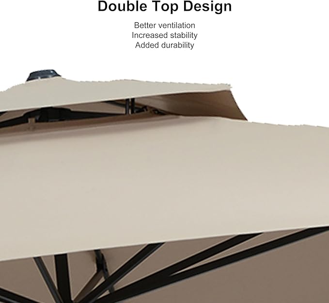 PURPLE LEAF Cantilever Patio Umbrella Outdoor Aluminum Offset Square Umbrella Windproof Heavy Duty Hanging Outside Umbrella for Deck Pool Garden