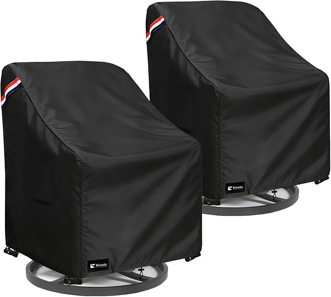 Outdoor Swivel Rocker Chair Cover 2 Pack,Waterproof Rocking Chair Covers, All-Weather Protection Outdoor Lawn Patio Furniture Covers for Patio Chair 32" W x 35" D x 32" H, Black