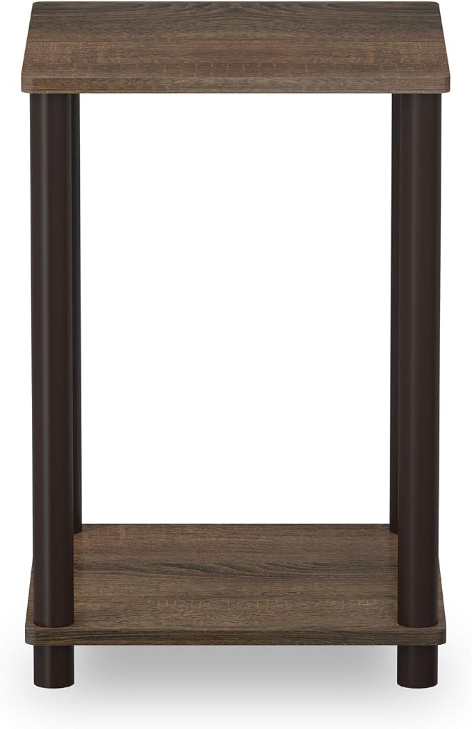 FURINNO Turn-N-Tube Haydn End Table, 1-Pack, Walnut/Brown