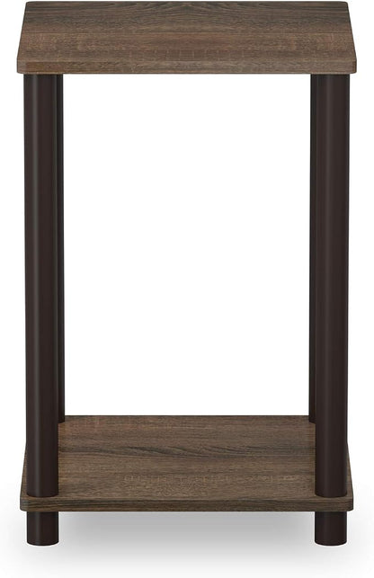 FURINNO Turn-N-Tube Haydn End Table, 1-Pack, Walnut/Brown