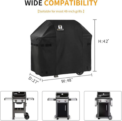 Gas Grill Cover for Weber Spirit II 210, 48 Inch BBQ Grill Covers, Heavy Duty Waterproof Barbecue Accessories