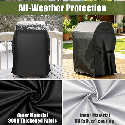 Grill Cover, 45-inch Heavy Duty Oxford Outside Waterproof Grill Covers, Dust-Proof Windproof UV Resistant BBQ Gas Cover Fit Most Brands Char Broil, Weber, Brinkmann, Holland