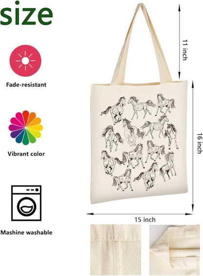 AUSVKAI Canvas Tote Bag Aesthetic for Women, Cute Reusable Cloth Cotton Bags for Shopping Beach Grocery