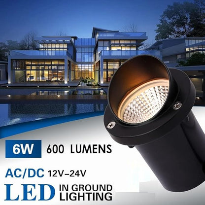 LED Low Voltage Landscape Light,12-24V AC/DC Shielded In-Ground Light IP67 Waterproof 3000K Paver Well for Pathway (12 Pack)