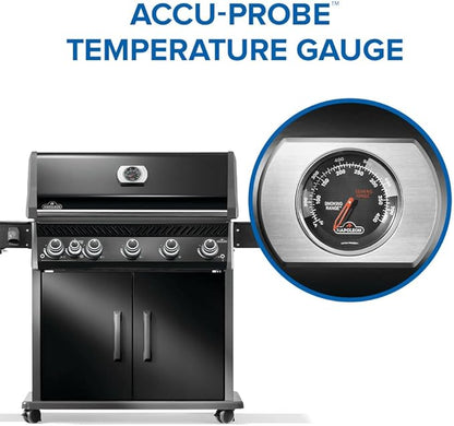 Napoleon Rogue PRO 625 Propane Gas Grill with Infrared Side Burner, Black, Durable 6-Burner Backyard Grill