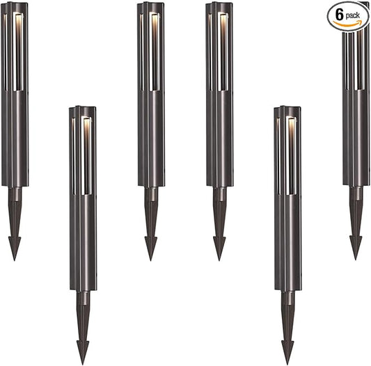 Energetic Low Voltage Landscape Lighting, IP65 Waterproof LED Pathway Lighting, Aluminum Outdoor Landscape Path Lights for Garden, 12-24V AC/DC Walkway Lights, 3000K Warm White, Bronze, 6 Pack