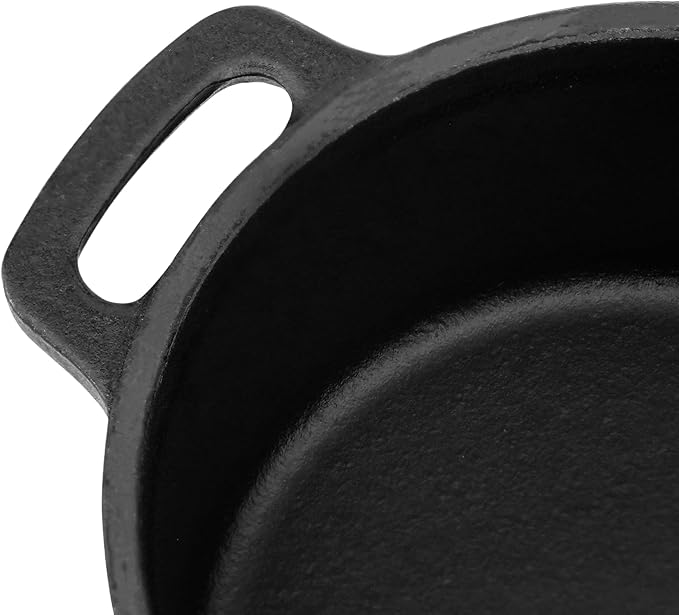 Flavehc Mini Cocotte 16 oz Pre-Seasoned Mini Dutch Oven 0.5 qt. Cast Iron Garlic Roaster for Oven Garlic Confit Pot Ramekins with Lids Oven Safe Set of 2