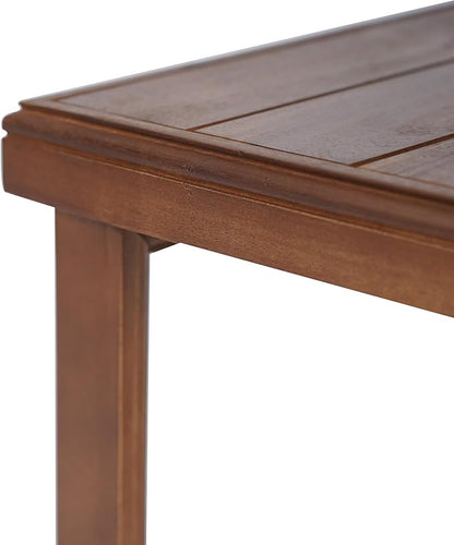Christopher Knight Home Nicholas Outdoor Small Coffee Table, Slat Panel Square Side Table, Acacia Wood Side Desk for Backyard Balcony Garden, Weather Resistant Patio End Table, Mocha
