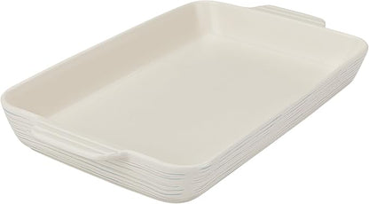 Pyrex 4QT (10" x 15") Rectangular Ceramic Baking Dish, Casserole Dish with Handles, Oven Safe and Durable Bakeware